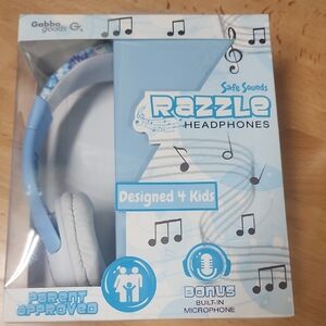 Gabba Goods Razzle Headphones for Kids - Blue and White
